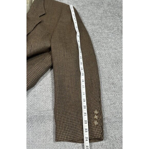 Oscar De La Renta Blazer Mens 48R‎ Brown Tan Wool Sport Coat 2 Button Academia - Picture 12 of 12
